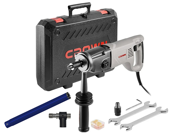 Дрель алмазного сверления CROWN CT32072DH + коронка 52мм + пылеуловитель(1400Вт) для монтажа кондиционеров