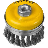 Щетка для УШМ чашеобразная витая d 100хМ14мм усиленная STAYER 