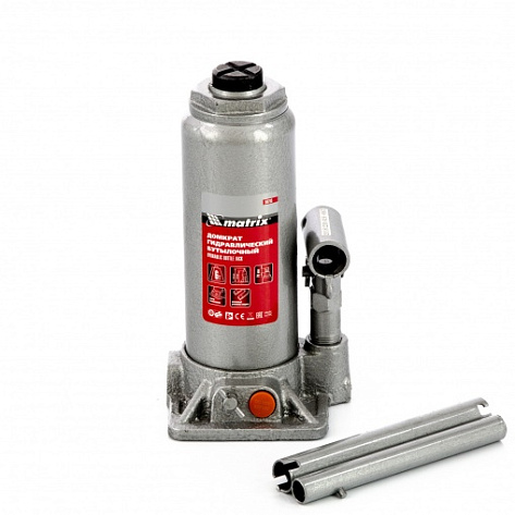 Домкрат гидрав. бутыл.   6т (216-413мм) MATRIX (Сталь коррозийностойкая)