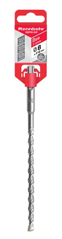 Бур SDS-plus  8,0 х 210/140мм 2 резца Rennbohr Duo 