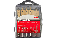 Набор сверл перовых по дереву 16-20-22-25-32 мм, титан. покрытие, 5 шт, пластик. кейс Matrix