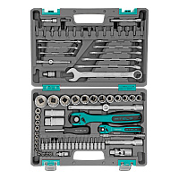 Набор инструментов 82 предмета, двенадцатигранные головки Stels, 1/2, 1/4, CrV, пластиковый кейс