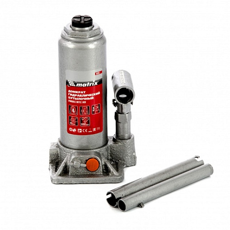 Домкрат гидрав. бутыл.   4т (194-372мм) MATRIX (Сталь коррозийностойкая)