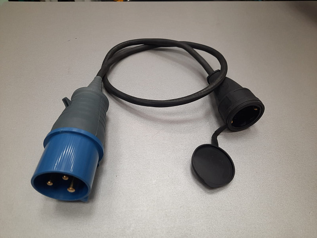 Переходник с силовой розетки на стандартную 220В (длина 1метр)