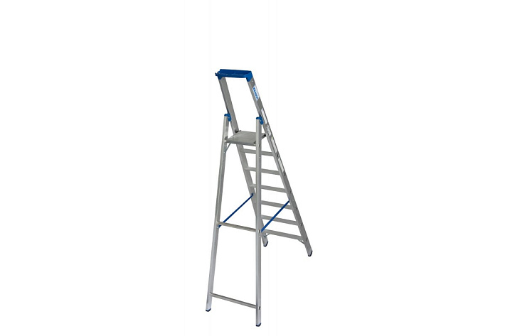 Стремянка  7 ступеней (1,65м) алюминиевая, лоток, крюк STABILO (гарантия 10 лет)