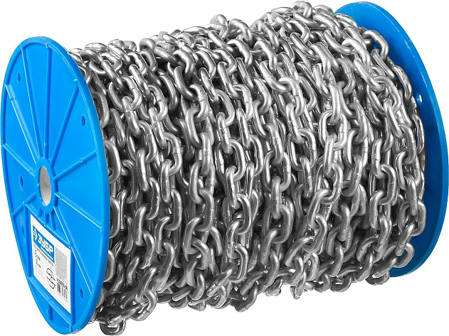 Цепь короткозвенная d-10мм L-10м оцинкованная сталь