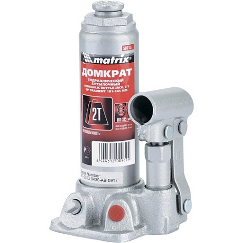 Домкрат гидрав. бутыл.   2т (181-345мм) MATRIX