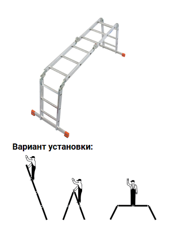 Лестница-трансформер 4 х 3 ступеней MONTO MultiMatic (гарантия 5 лет)