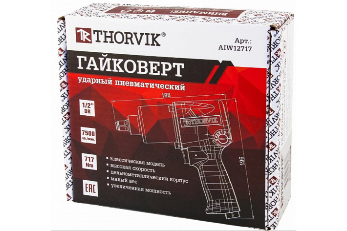 Гайковерт пневматический THORVIK AIW12717