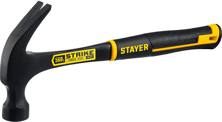 Молоток-гвоздодер 560гр STAYER PROFESSIONAL, цельнометаллический