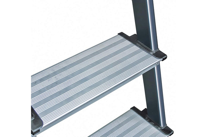 Стремянка  6 ступеней (1,25м) алюминиевая, лоток, крюк, анодиров. покрытие, степени 125мм MONTO Securo (гарантия 5 лет)