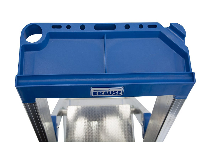 Стремянка  4 ступени (0,95м) алюминиевая, лоток, крюк STABILO (гарантия 10 лет)