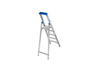 Стремянка  5 ступеней (1,20м) алюминиевая, лоток, крюк STABILO (гарантия 10 лет)