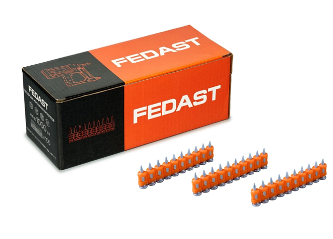 Гвозди по бетону 3,00х25мм  FEDAST с кованым наконечником (1000 шт/уп + газовый баллон) 