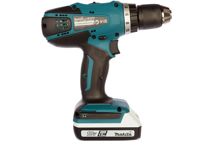 Дрель аккумуляторная Makita DF457DWE (42Нм, 18В, 2х1.5Ач,ЗУ)