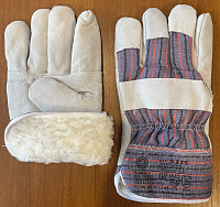 Перчатки спилковые р-р10 ЗИМА комбинированные ПРЕМИУМ