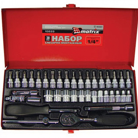 Набор инструмента  38 пр. 1/4" (4-14мм) MATRIX MASTER