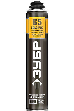 Пена монтажная пистолетная всесезонная 850мл ЗУБР GOLD PRO 65