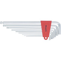 Набор ключей имбусовых HEX, 1,5-10 мм, CrV, 9 шт, экстра-длинные, c шаром, сатин Matrix