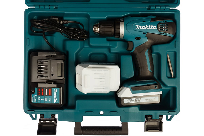 Дрель аккумуляторная Makita DF457DWE (42Нм, 18В, 2х1.5Ач,ЗУ)