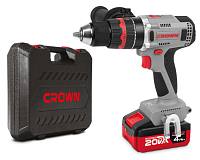Шуруповерт аккумуляторный 20В,  75Нм CROWN CT21093HMX-4 BMC (2х4,0Ач) ударный