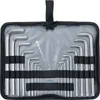 Набор ключей имбусовых HEX-TORX, 18 шт: HEX 1,5-10 мм, T10-T50, CrV, удлиненных, с сатиновым покрыти