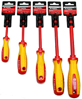 Отвертка Insulated, SL6,5 x 150 мм, CrMo, до 1000 В, двухкомпонентная рукоятка Matrix Professional