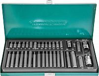 Набор вставок-бит 10 мм шестигр.Н4-12мм, TORX® Т20-Т70 (30 и 75 мм) и адаптеров 3/8’’DR и 1/2’’ 35пр
