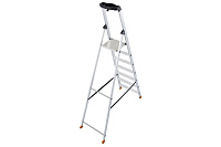Стремянка  7 ступеней (1,50м) алюминиевая, лоток, крюк, ступени 80мм MONTO Solido (гарантия 5 лет)