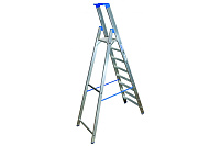 Стремянка  8 ступеней (1,90м) алюминиевая, лоток, крюк STABILO (гарантия 10 лет)