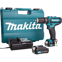 Дрель аккумуляторная 12В,  30Нм Makita HP333DWAE (2х2,0Ач)