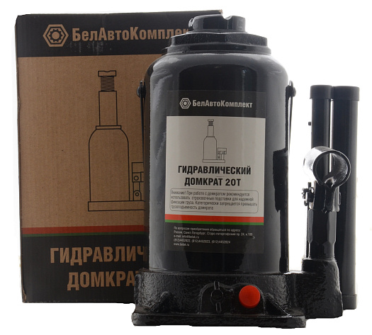 Домкрат гидрав. бутыл.  20т (255-425мм) БелАвтоКомплект (TUV, 2 клапана) 