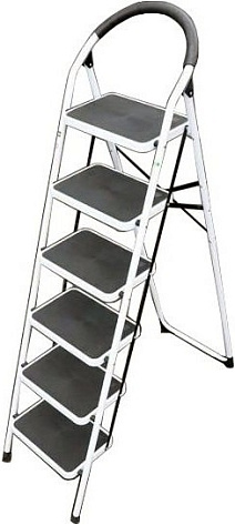 Стремянка  6 ступений (1,36м) стальная, резиновые ступени "Сибирячка" 