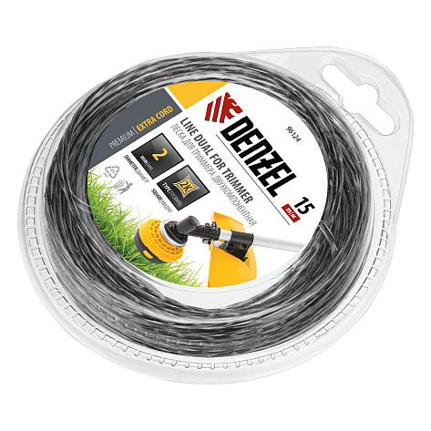 Леска 2,0мм х 15,0м квадрат Denzel Extra cord (двухкомпонентный)