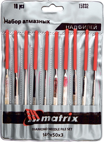 Набор надфилей алмазных 140х50х3 MATRIX 5шт