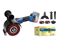 Щеточная шлифовальная машина аккумуляторная (диск d120мм, 20В, 2х4,0Ач) DongCheng DCSN100(TYPE BM)