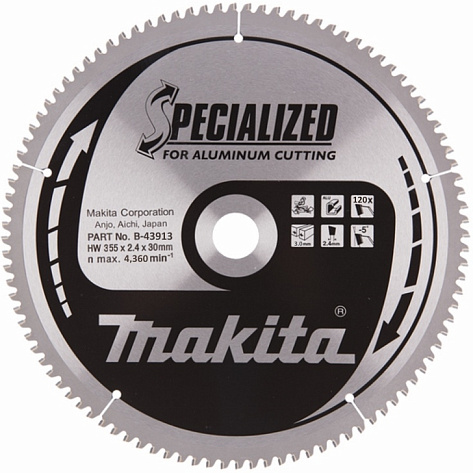 Диск по алюминию 355x120x30/25,4мм Makita