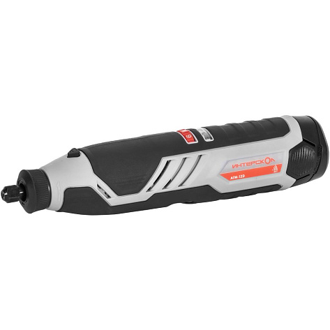 Гравер  аккумуляторный Интерскол АГМ-12Э (12В, 2х2Ач, ЗУ, кейс, цанга 2,4 и 3,2мм)