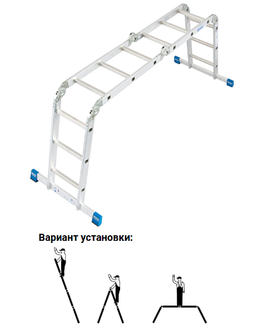 Лестница-трансформер 4 х 3 ступеней (4,41м*1,00м) STABILO (гарантия 10 лет)