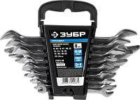 Набор ключей гаечных двусторонних  8-24мм (8шт) ЗУБР ПРОФЕССИОНАЛ пластиковый подвес