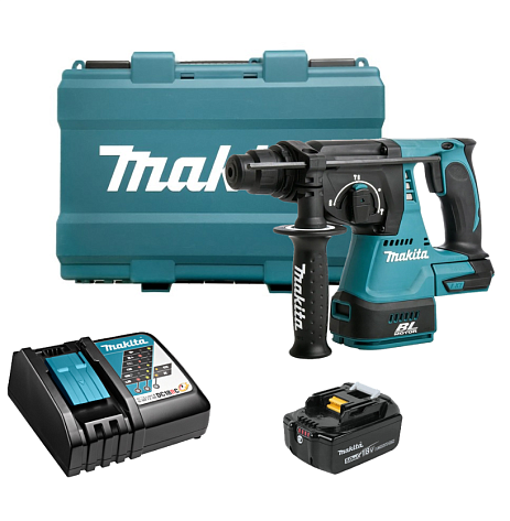 Перфоратор аккумуляторный Makita DHR242RT (SDS+, 18В, 2,4Дж, 1х5,0Ач, ЗУ)