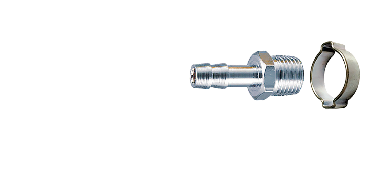 Переходник 1/2"M (наружн. резьба) на елочку 10мм с обжимным кольцом 10х15мм