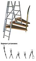 Лестница трехсекционная 3 х 7 ступеней (4,55м*1,68м) CORDA (Установка на различных высотах, гарантия