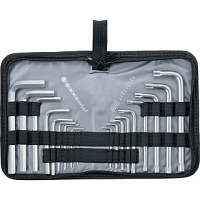 Набор ключей имбусовых HEX-TORX, 18 шт: HEX 1,5-10 мм, T10-T50, CrV, коротких, с сатиновым покрытием