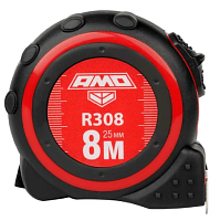 Рулетка  8м х 25мм AMO R308 (нейлоновое покрытие, механ. стопор)