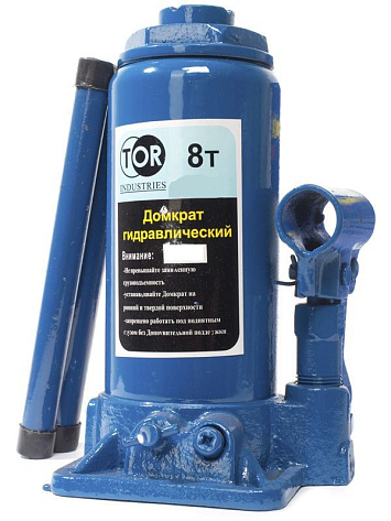 Домкрат гидрав. бутыл.   8т (200-330мм) TOR ДГ-8 ПЛАСТИКОВЫЙ КЕЙС