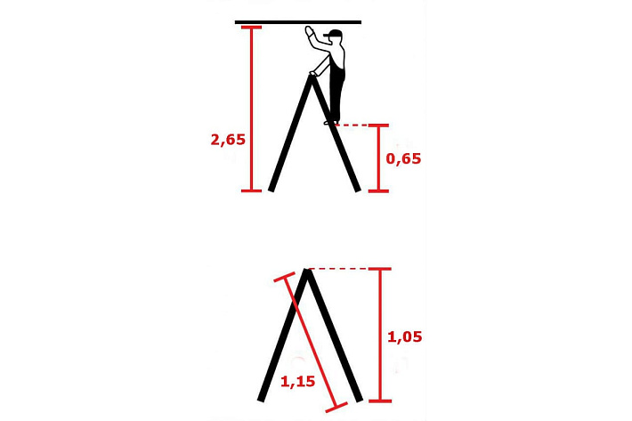 Стремянка двухсторонняя 2х5 ступеней (1,05м) MONTO Dopplo (гарантия 5 лет)