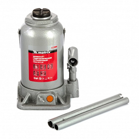 Домкрат гидрав. бутыл.  20т (244-449мм) MATRIX (Сталь коррозийностойкая)