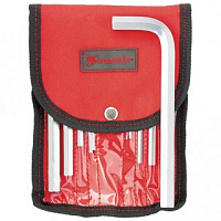 Набор ключей имбусовых HEX, 1,5-12 мм, CrV, 10 шт, короткие, сатин, чехол Matrix