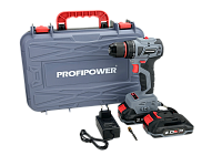 Дрель аккумуляторная 18В,  40Нм ProfiPower MKBL18B (2х2,0Ач, кейс)